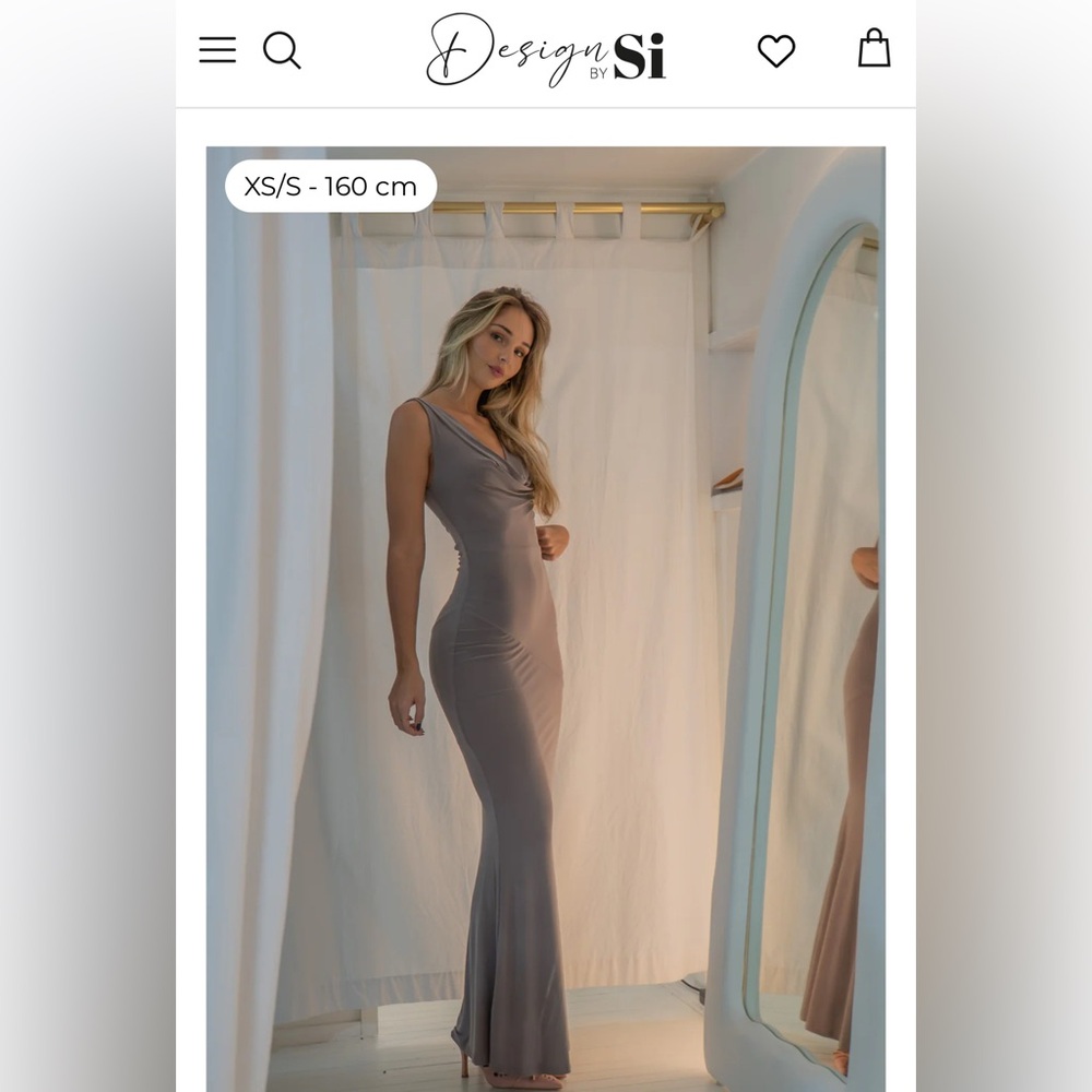 Design by Si Flora Taupe Maxi Dress